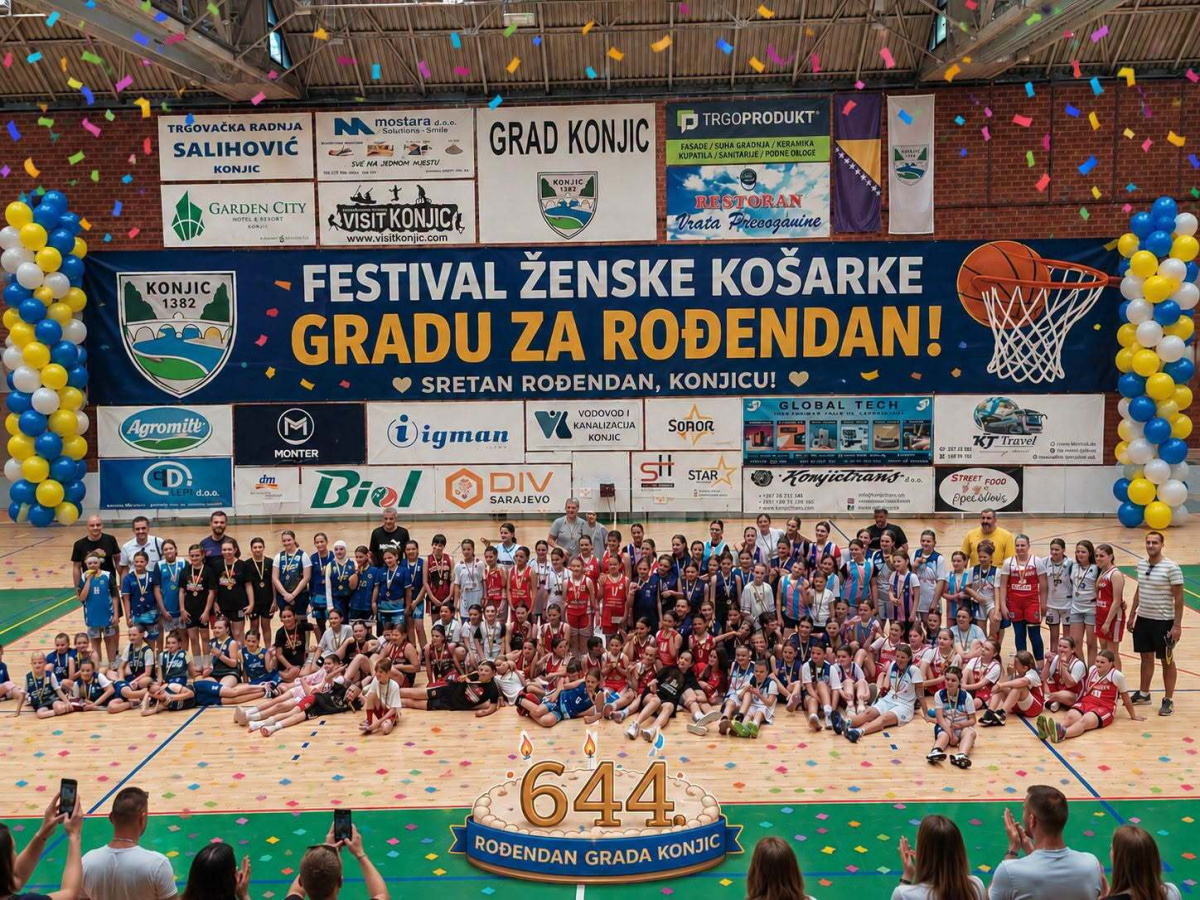  Ženski košarkaški klub “Konjic” na ovogodišnjem “Festivalu ženske košarke – Konjic 2026” održanom u povodu Dana grada Konjica okupio 12 ekipa iz Bosne i Hercegovine 
