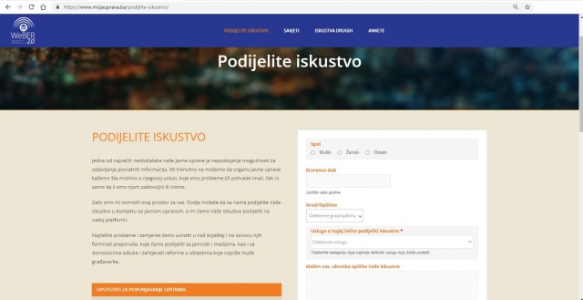 Podijelite iskustvo o zadovoljstvu uslugama javne uprave