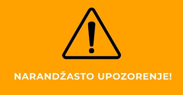 UPOZORENJE – NARANDŽASTI METEO ALARM