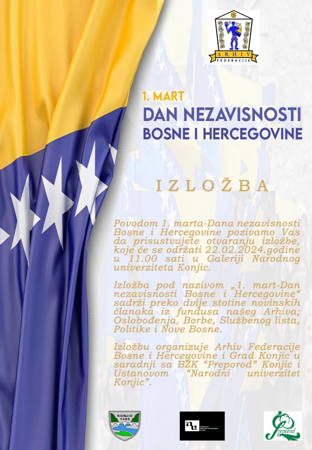 IZLOŽBA U POVODU DANA NEZAVISNOSTI BOSNE I HERCEGOVINE