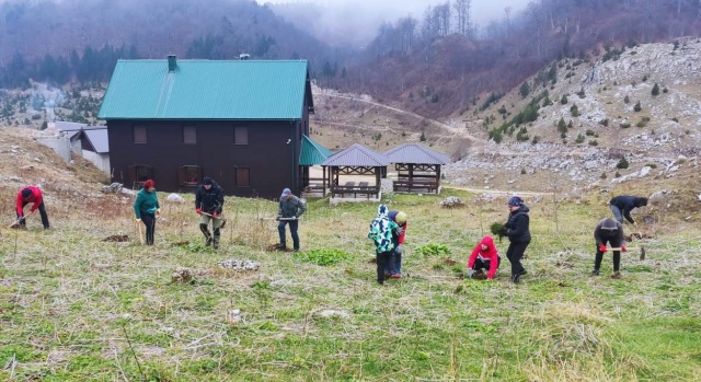 Konjički planinari u akciji pošumljavanja – pošumljavanje izvršeno na dijelu lokaliteta Rapti, u podnožju Prenja