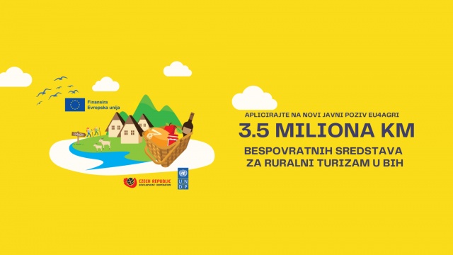 Javni poziv potencijalnim korisnicima bespovratnih sredstava za mjeru podrške investicijama za razvoj ruralnog turizma 3,5 MILIONA KM ZA PODRŠKU INVESTICIJAMA U RURALNI TURIZAM U BiH, EU4AGRI