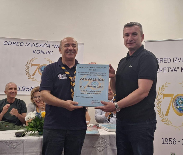 Svečanom sjednicom Skup&scaron;tine Odred izviđača &bdquo;Neretva&rdquo; Konjic obilježio veliki jubilej - 70 godina tradicije, prijateljstva i zajedni&scaron;tva