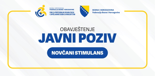 Fond za profesionalnu rehabilitaciju i zapo&scaron;ljavanje osoba sa invaliditetom raspisao javni poziv za dodjelu novčanog stimulansa za novo zapo&scaron;ljavanje osoba sa invaliditetom u 2026. godini
